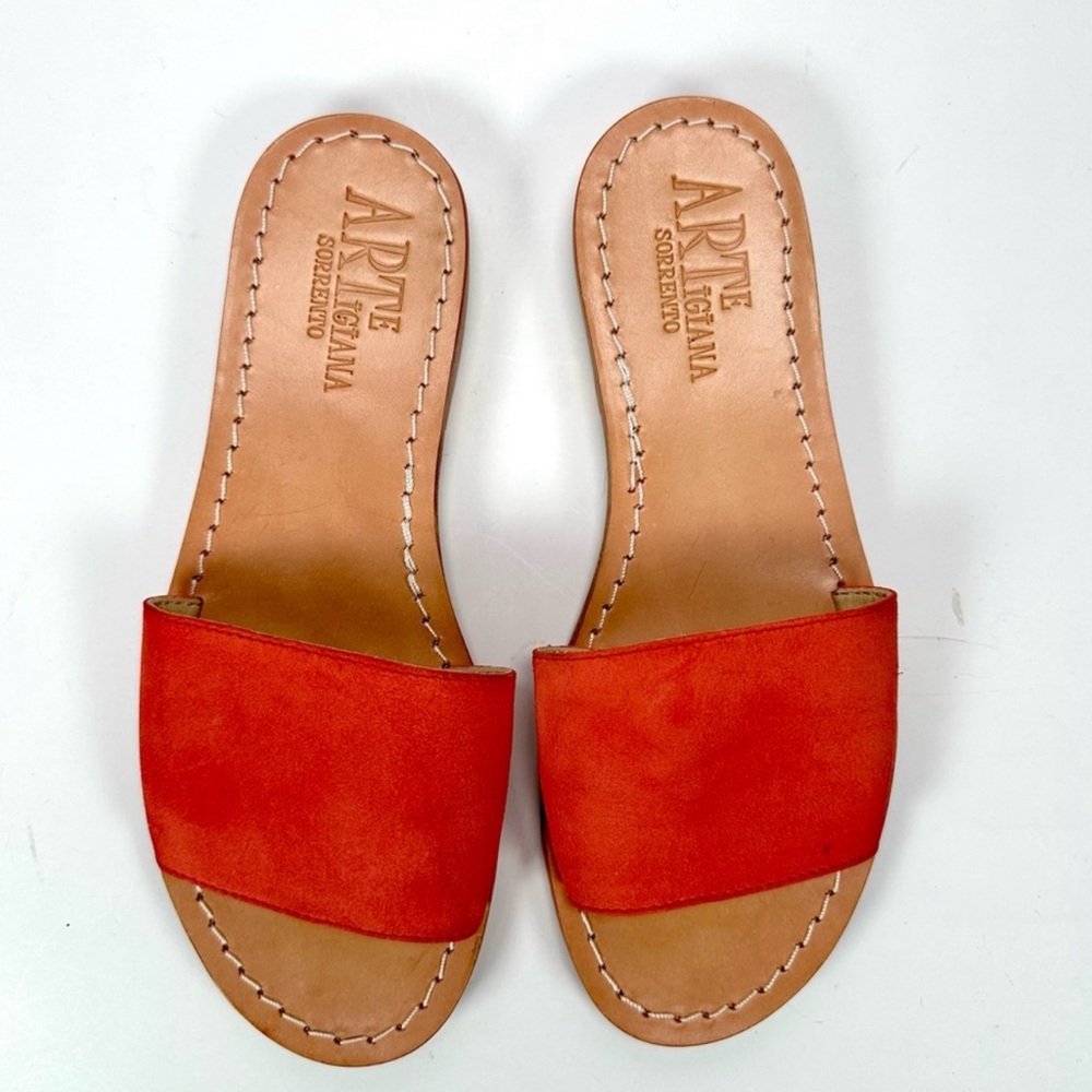 Arte Artihiana Sorrento Fuschia Suede Slipper Model Sandals